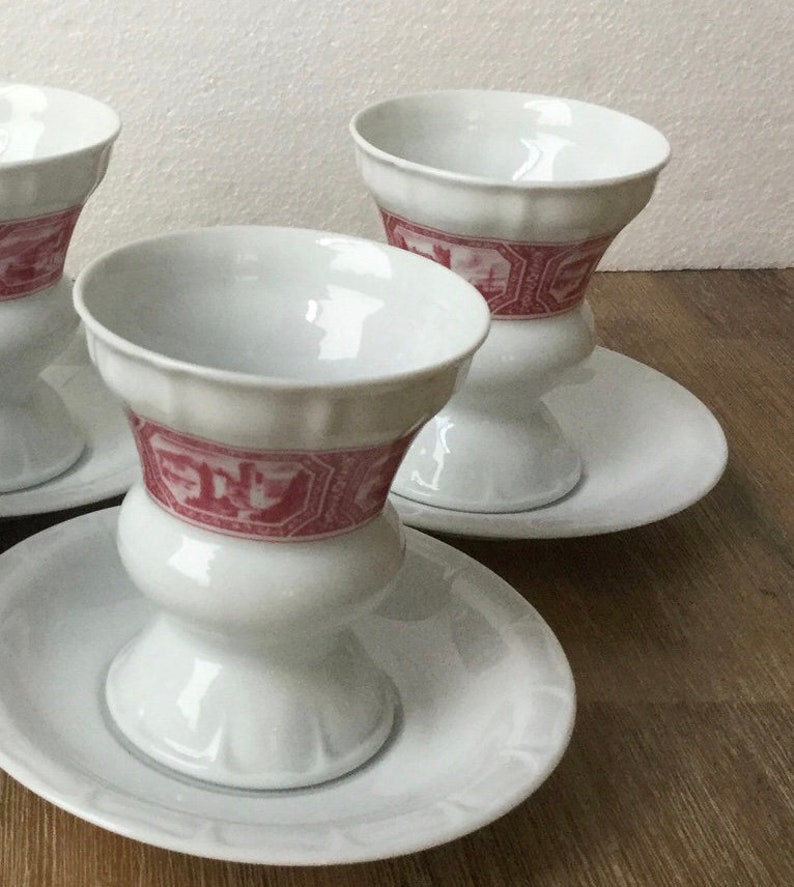 2 tazas de café Rudesheim con platillos fabricados en Alemania. imagen 3