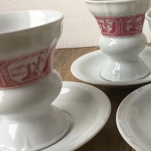 2 tazas de café Rudesheim con platillos fabricados en Alemania. imagen 5