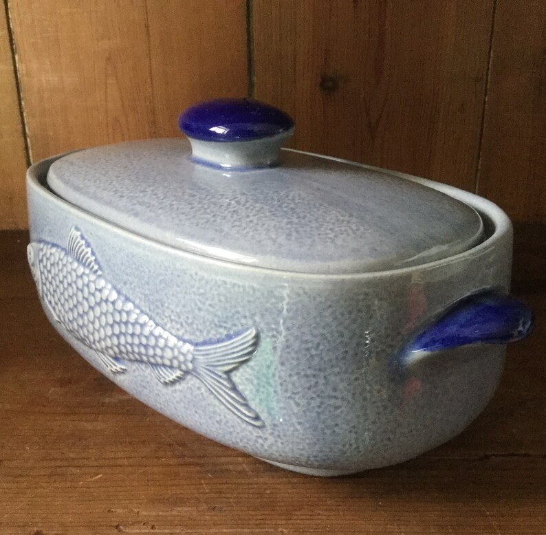 Lidded Casserole Made in Germany Artisan Pottery Fish Terrine Marzi