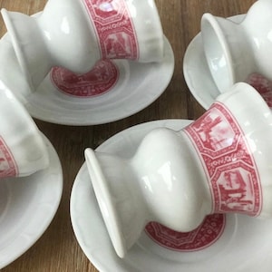 2 tazas de café Rudesheim con platillos fabricados en Alemania. imagen 4