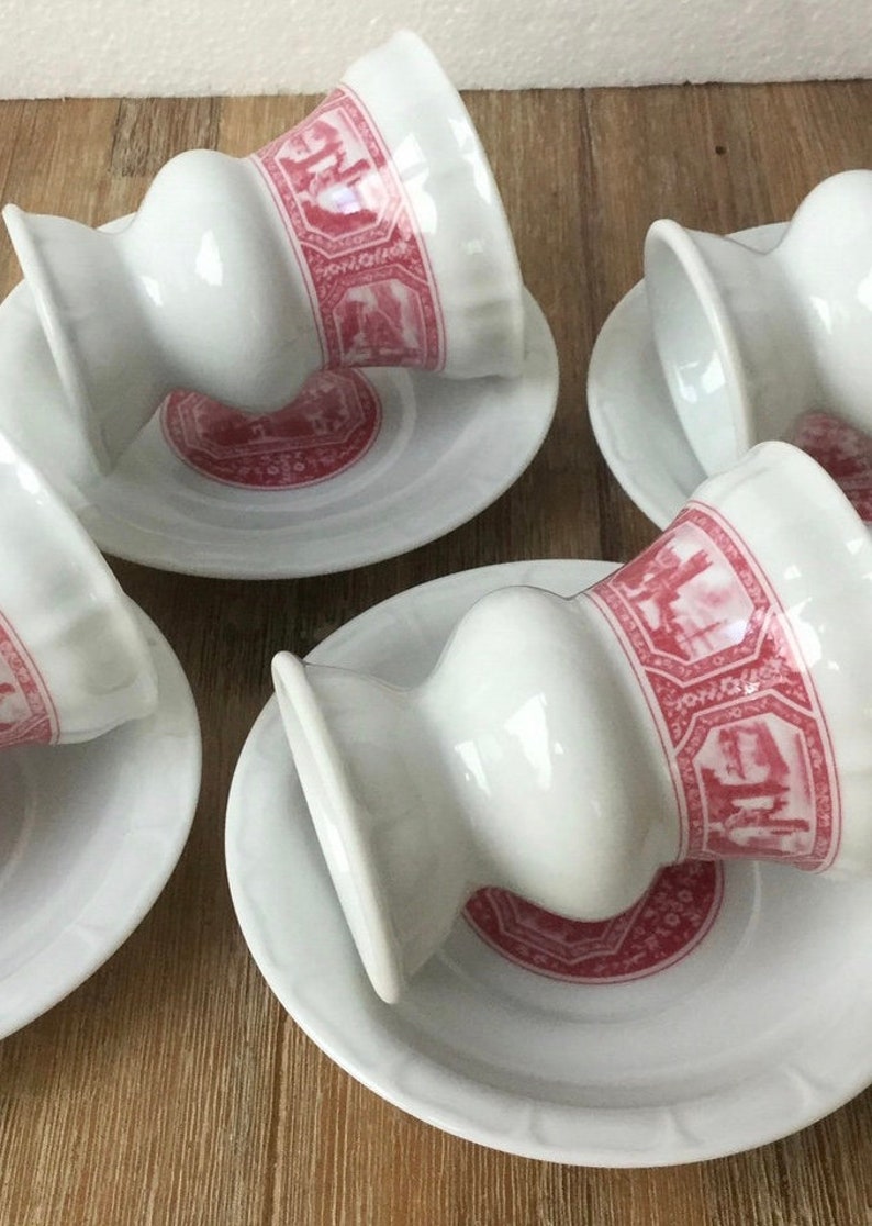 2 tazas de café Rudesheim con platillos fabricados en Alemania. imagen 4