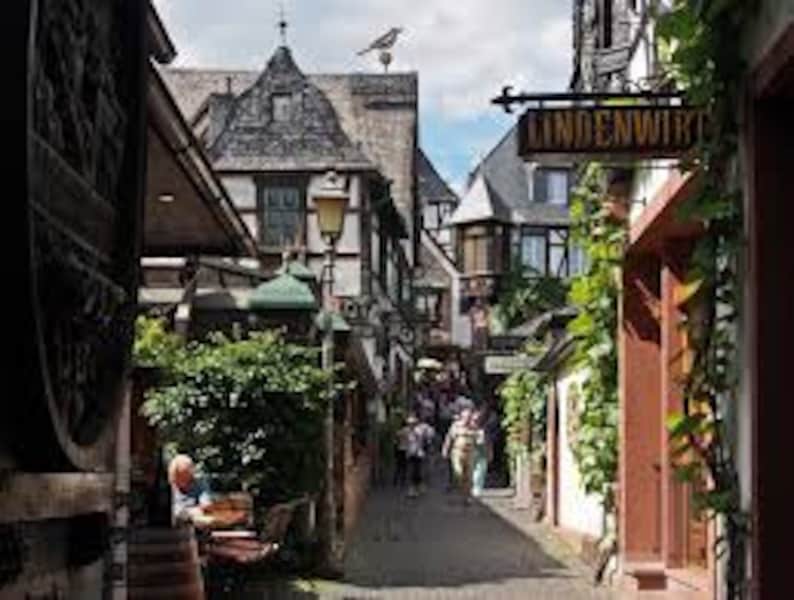2 tazas de café Rudesheim con platillos fabricados en Alemania. imagen 7