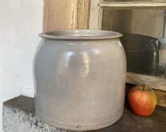 French Confit Jar Gris Stoneware Large Crock Pot