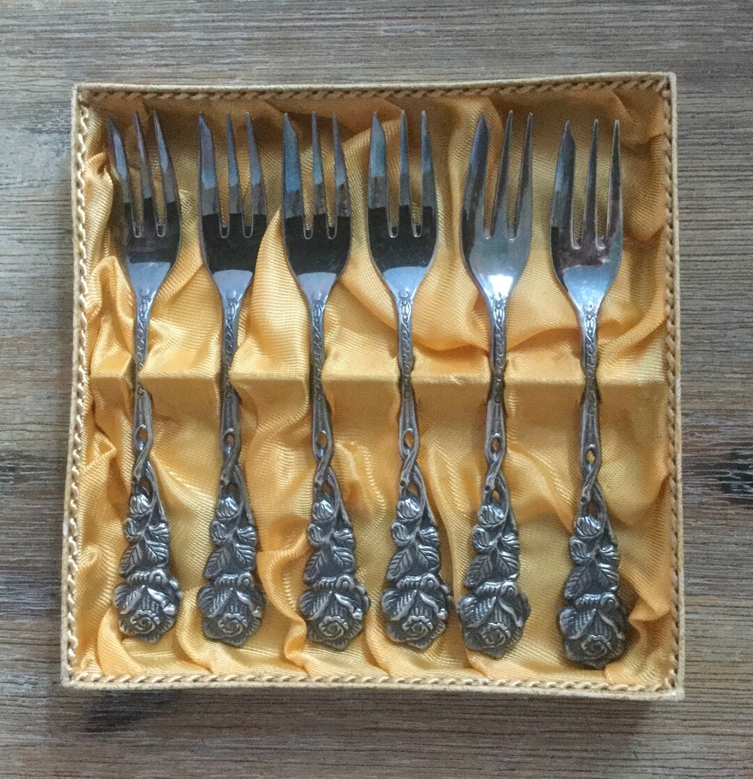 Antique Cake Forks Hildesheim Rose Set for 6 Silver 100 Etsy