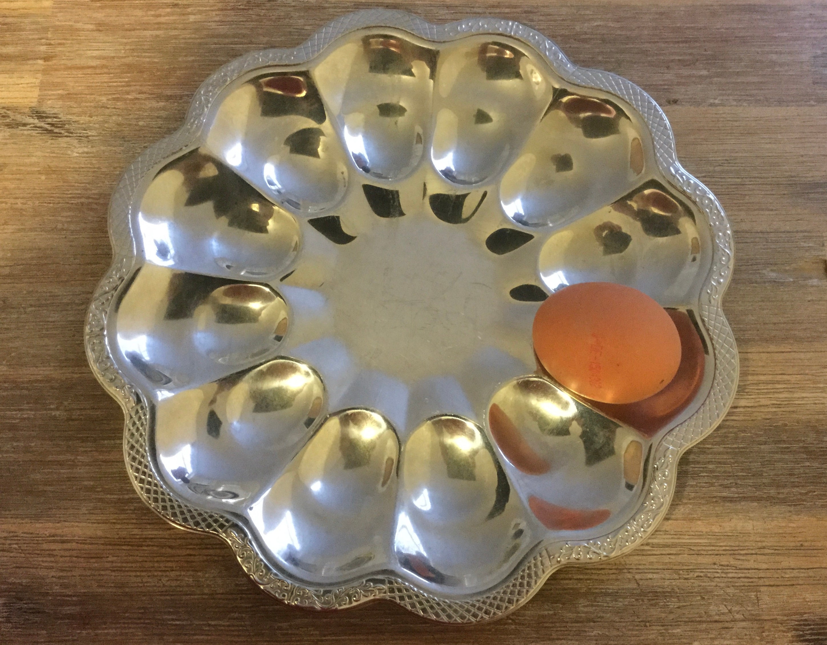 Egg Party Plate Deviled Egg Serving Dish Stainless Steel Etsy