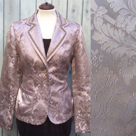 Pink Jacket 1980s, Jacquard Brocade, Festive Elega