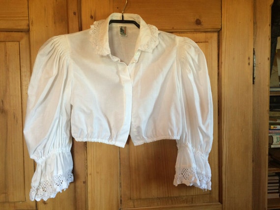 Cropped Top Austrian Dirndl Blouse GÖSSL Trachten… - image 3