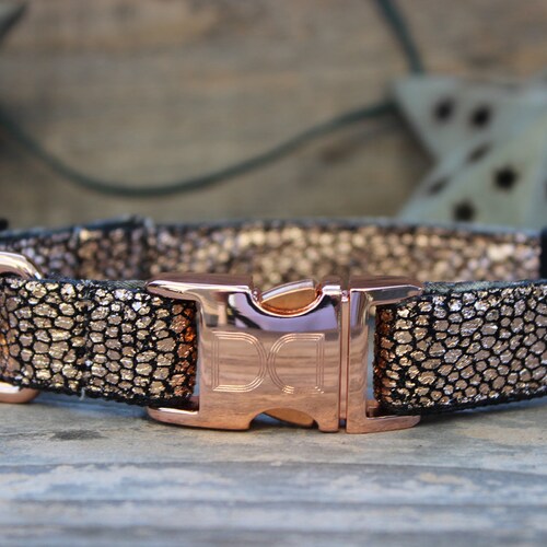Monty Metallic Rose Gold Dog Collars and Leashes Etsy