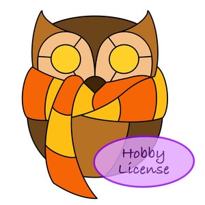 Scarf Owl Stained Glass Pattern