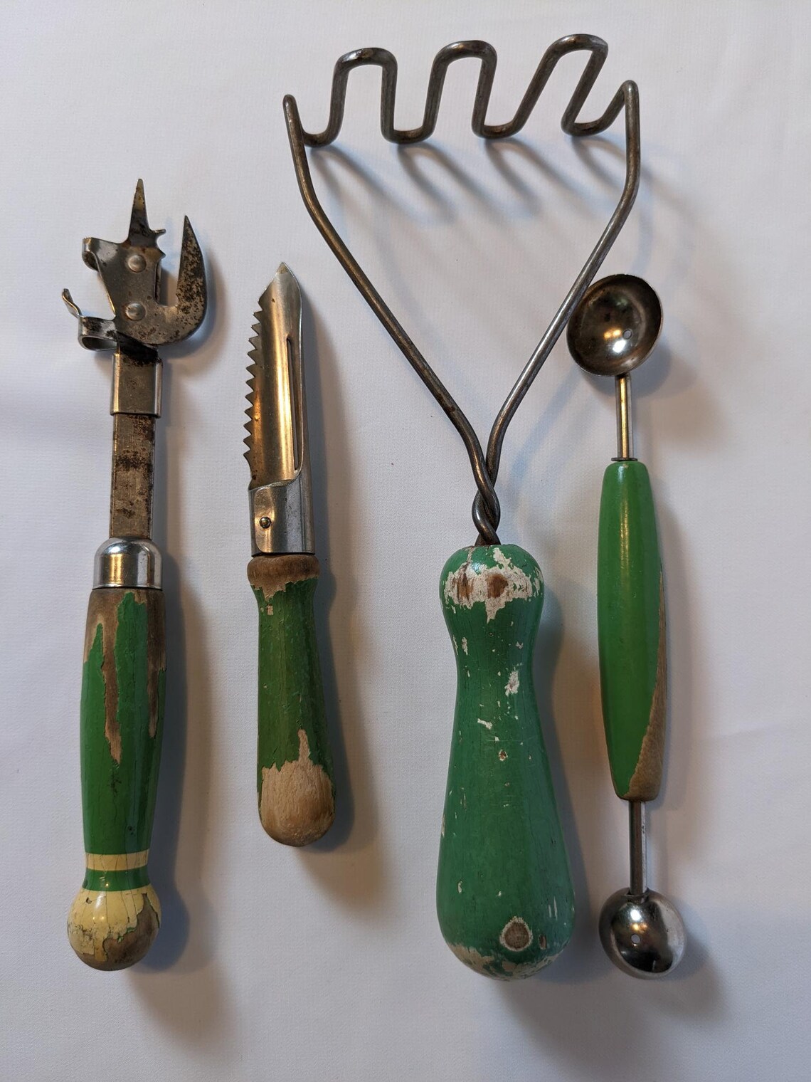 Vintage Green Handle Kitchen Utensils Vintage Kitchen Etsy