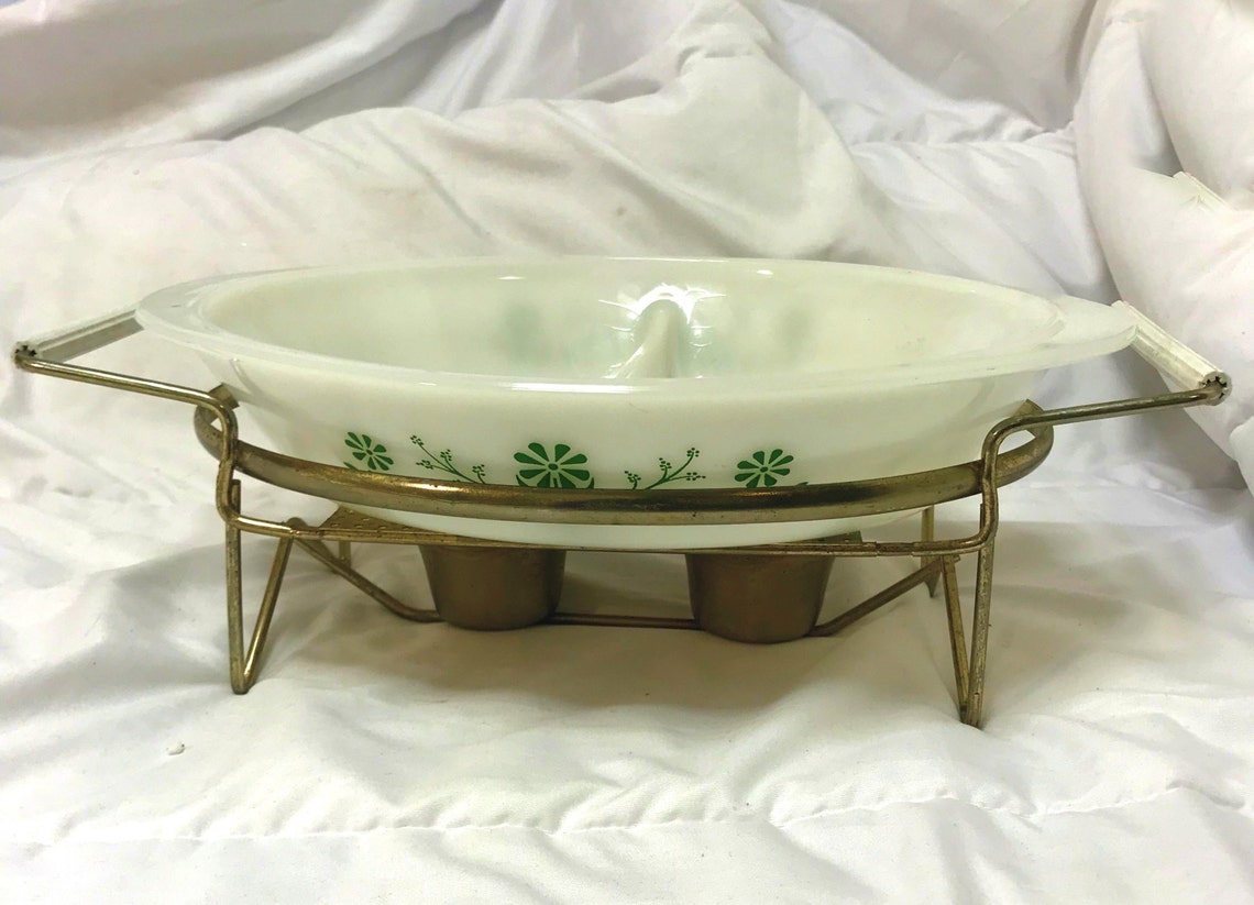 1970's Ceramic Chafing Dish Glasbake Ceramic Server Etsy
