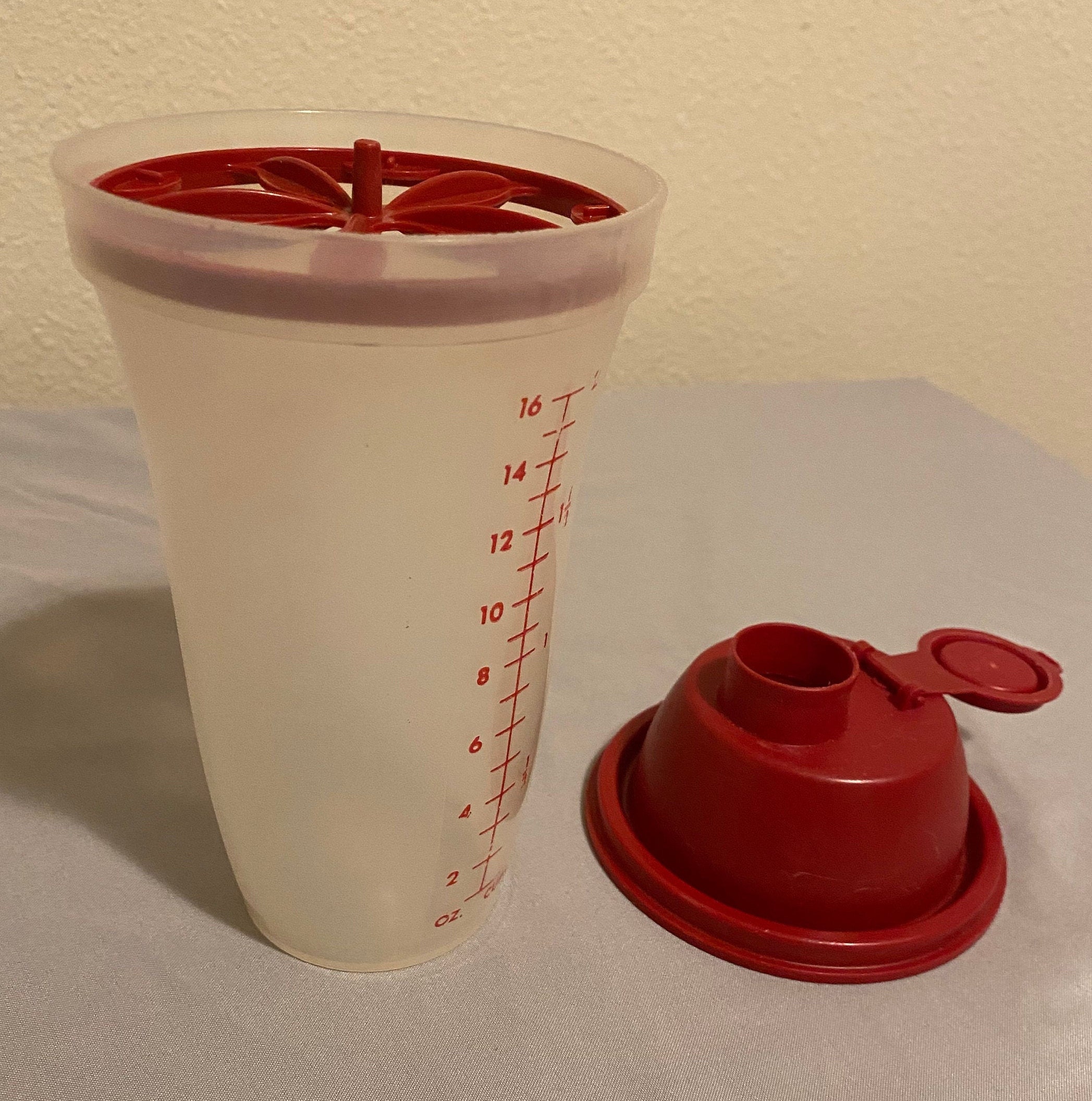 Vintage Tupperware 16oz Dark Red Shaker Blender Bottle with Etsy
