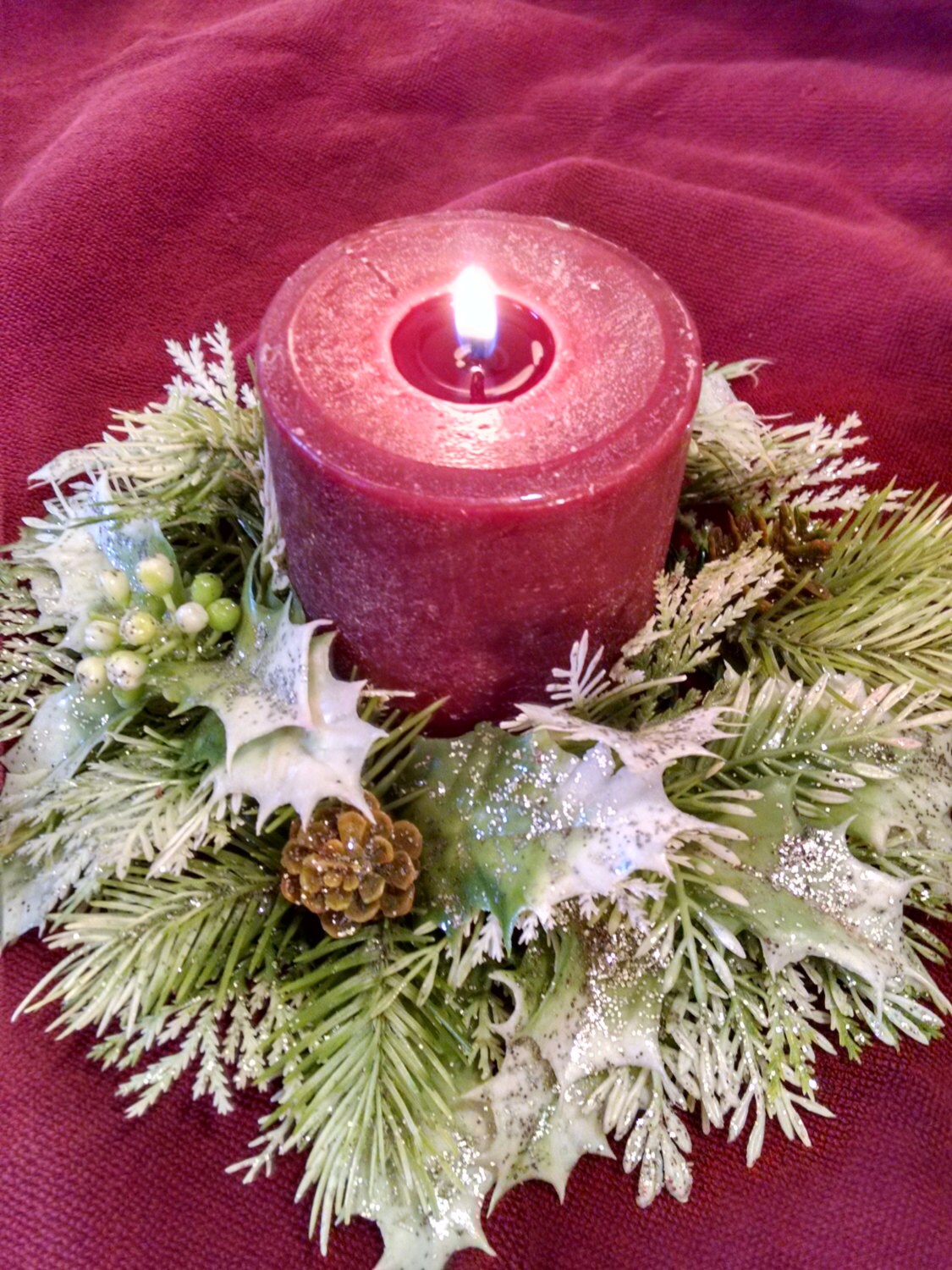 Candle Ring Christmas Candle Ring Vintage Christmas Candle Etsy