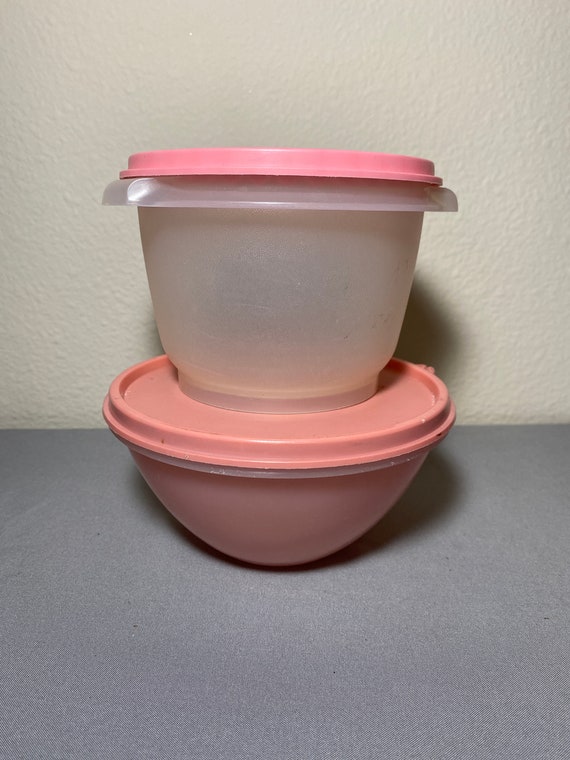 Vintage Tupperware Round Containers Pink Lids Vintage Set - Etsy 日本