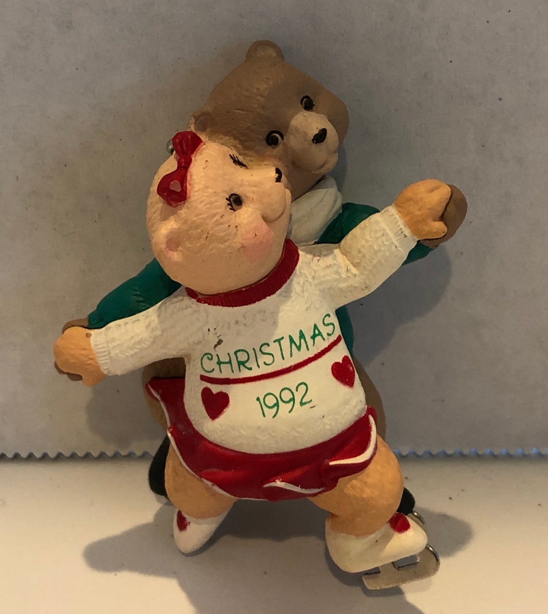 Ice Skating Bears Christmas 1992 Hallmark Collectible Etsy