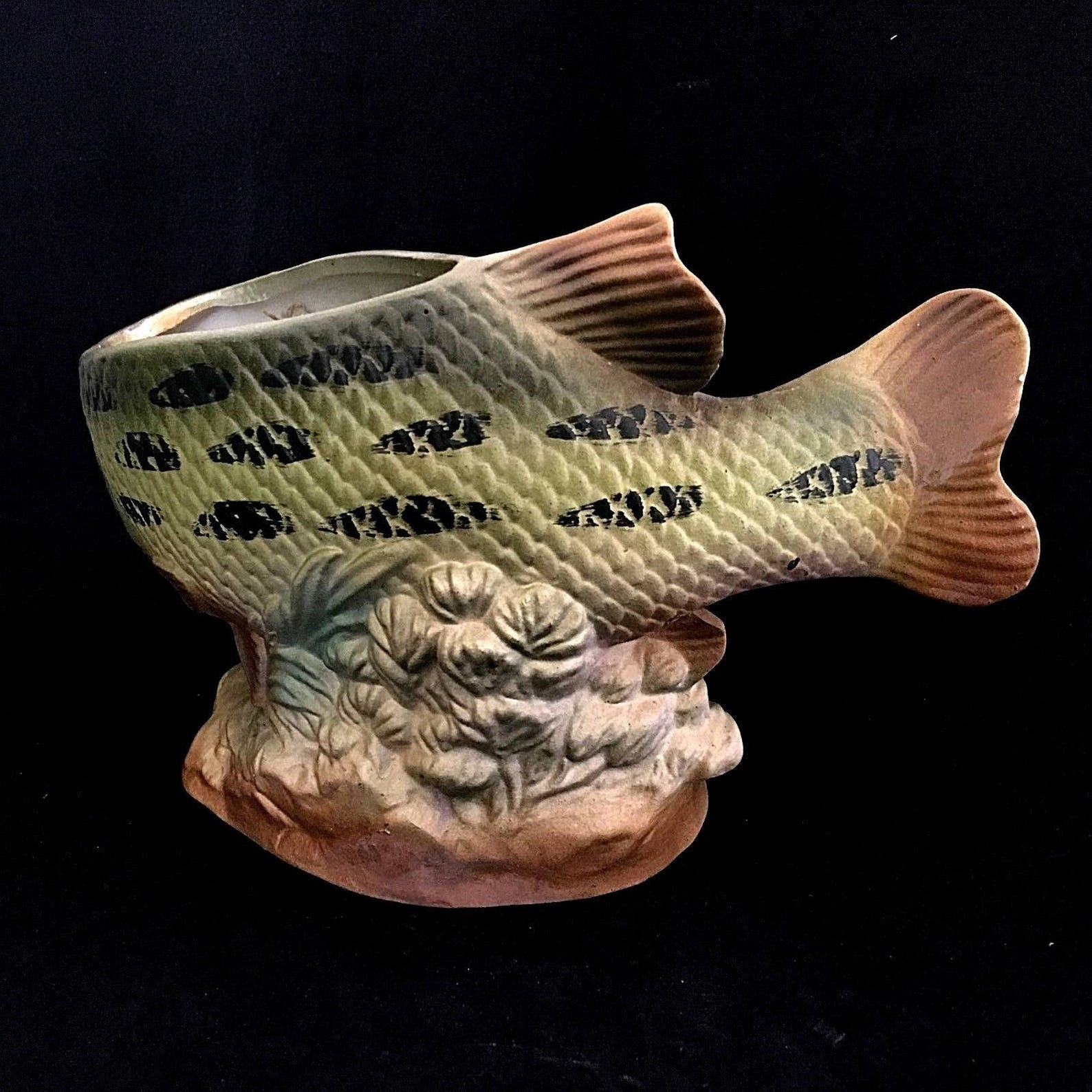 Ceramic Planter Fish Tank Decor Vintage Planter Fish Pot Etsy