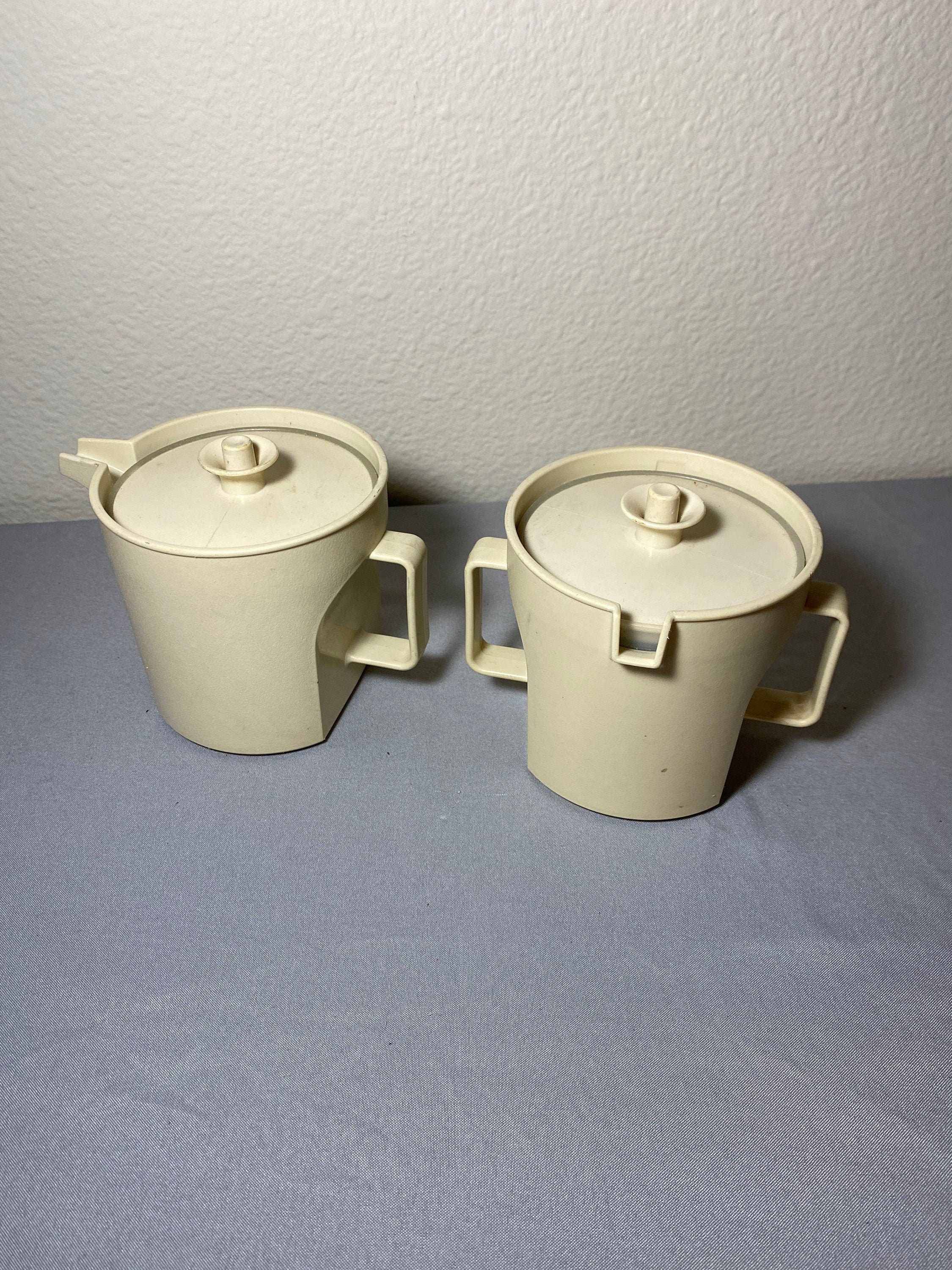 Vintage Tupperware Almond Sugar and Creamer Set Vintage Etsy