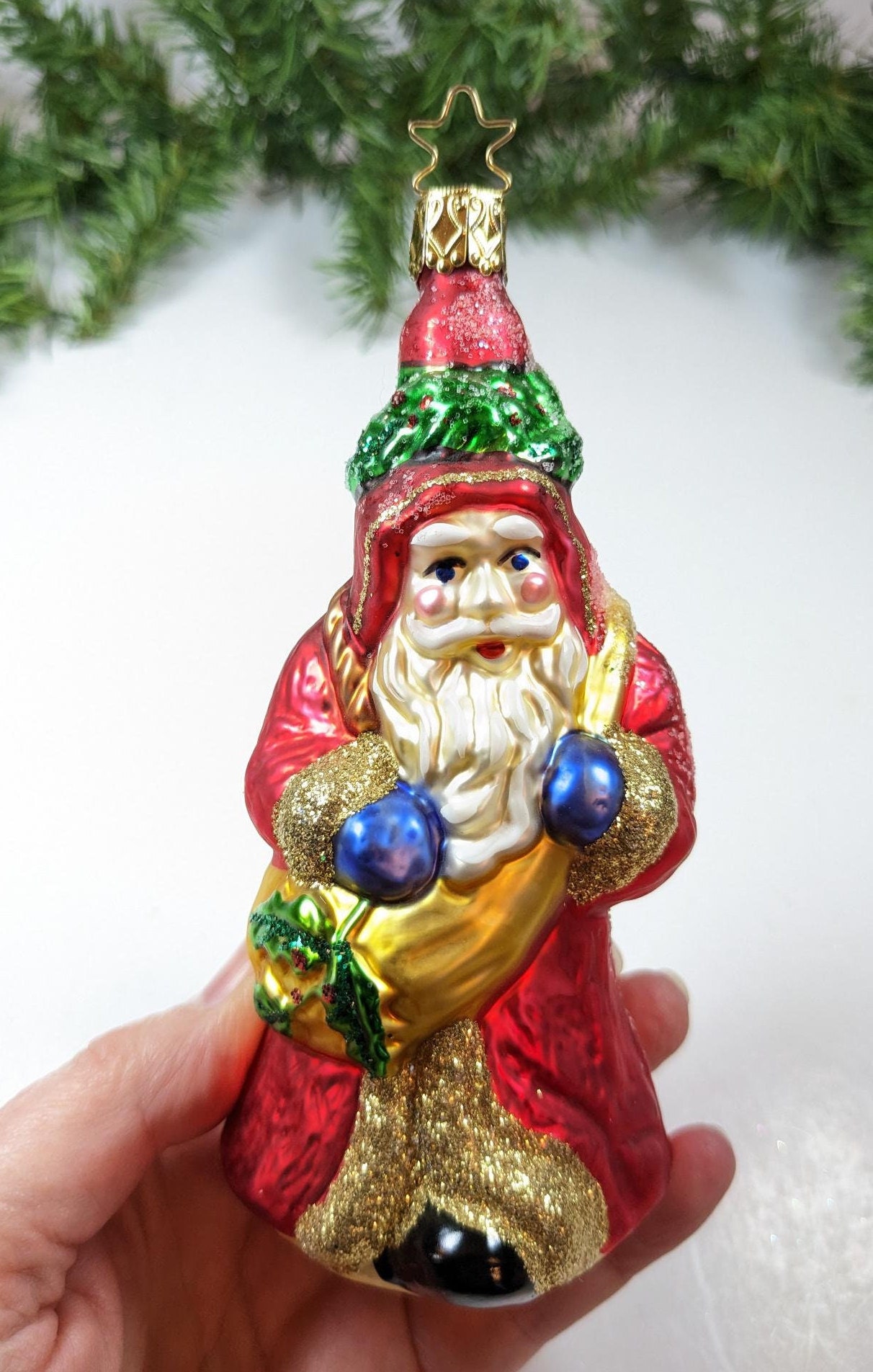 Ugle Sæson Enlighten Santa's Woodland Travels Christmas Ornament Inge Glas - Etsy