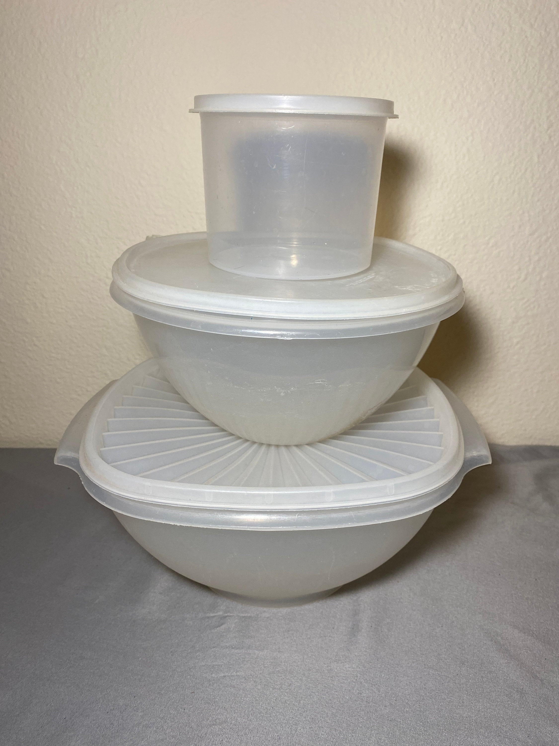 Vintage Tupperware Bowl Set / Set of 3 Sheer Containers Etsy