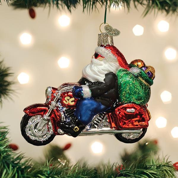 Santa Motorcycle Christmas Ornament - Etsy