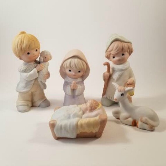 Vintage 9 Piece Homco Nativity Scene 5599 Home Interiors Complete Set