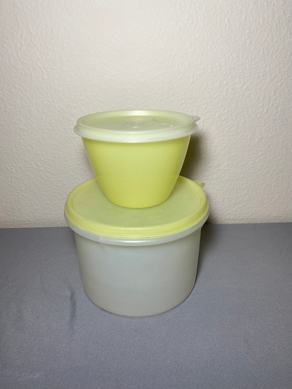 Vintage Tupperware Yellow Round Containers Lids Vintage - Etsy 日本