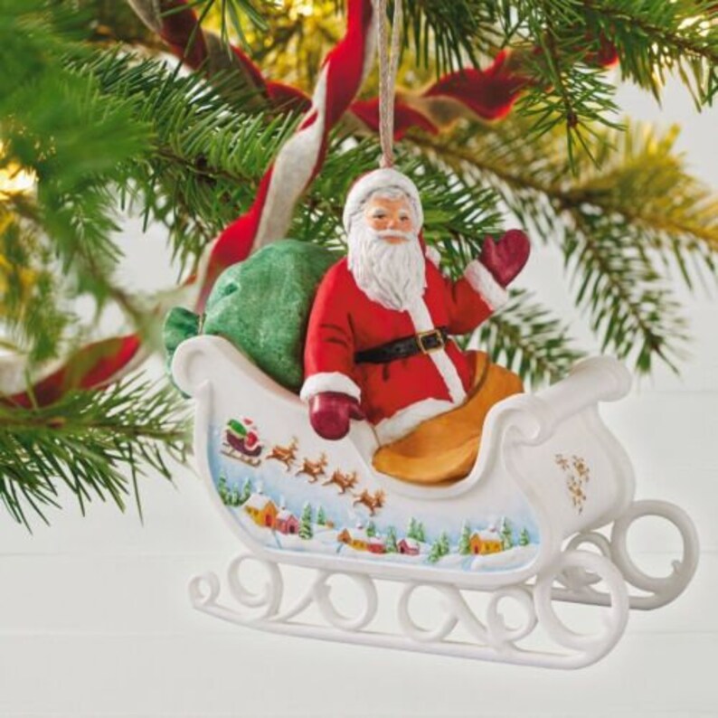 Santa's Sleigh 2021 Hallmark Keepsake Ornament Club Etsy