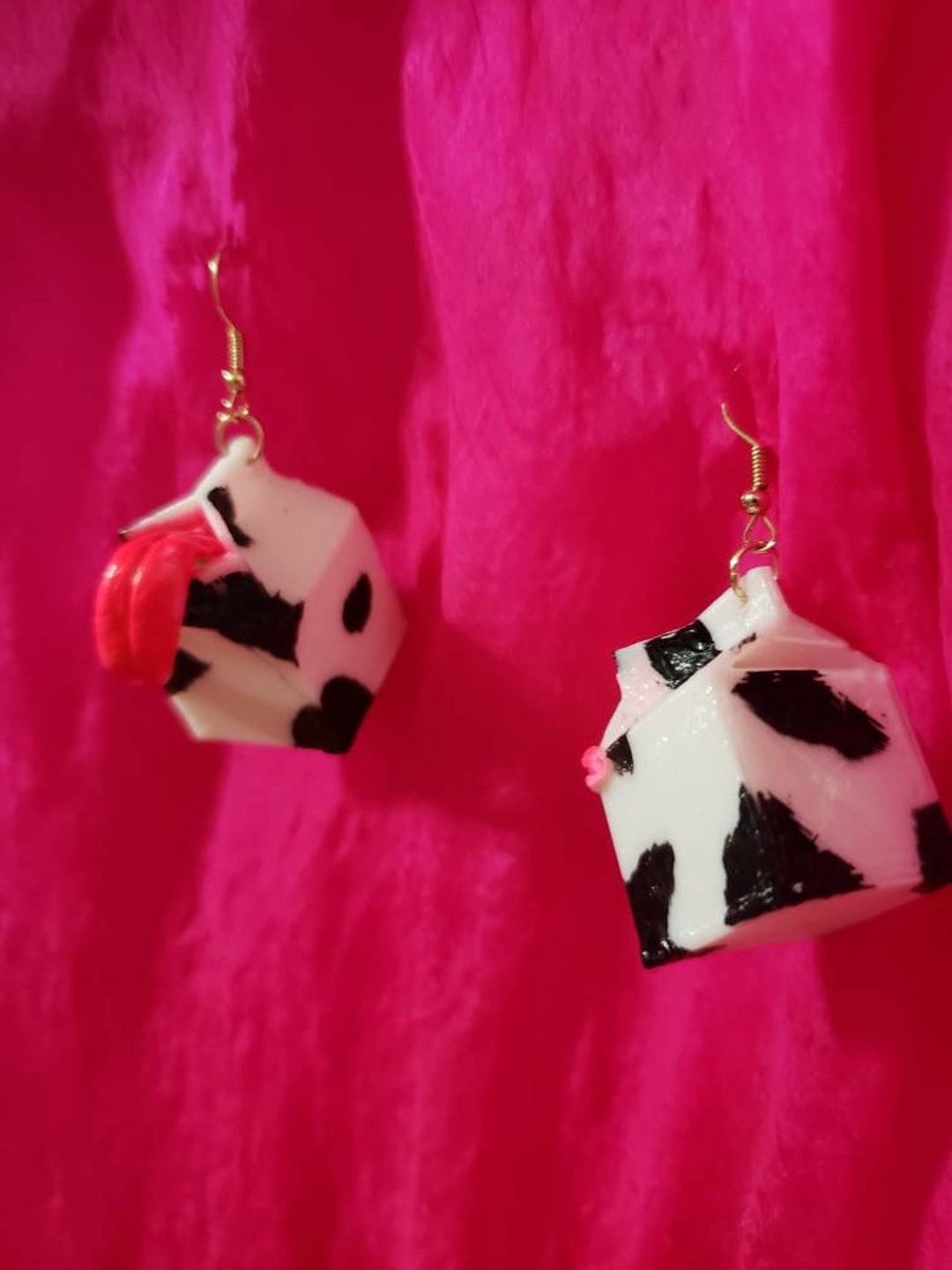 Mimic Milk Monster Earringscow Pink Goth Girl Jewelry Etsy