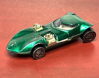 Hot Wheels Redline 1968 Mclaren M6A, Green, USA Base, Original