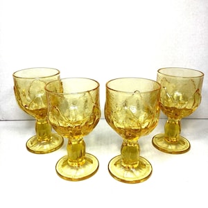 Vtg 4 Franciscan Tiffin Cabaret Cornsilk Yellow Wine Water Glass Barware MCM B6