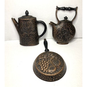 Vintage Homco 3er Set Wand Home Country Dekor Küche Kaffee Teekessel Kunststoff