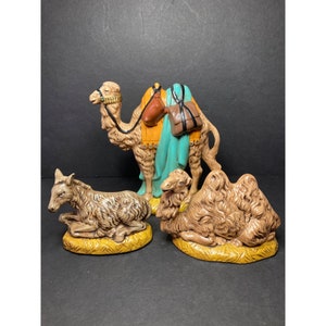 Atlantic Mold Nativity Figures Replacement Animals Camels Donkey Handpainted Holiday