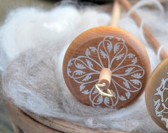 Infinity Lace Wooden Drop Spindle, Top Whorl Drop Spindle, Wood Drop Spindle, Beginner Drop Spindle Kit