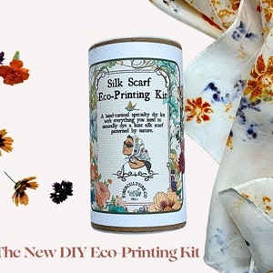 DIY Flower Eco-Print Silk Scarf Kit, Beginner Natural Dye Kit, Natural Dye, Botanical Dye Kit, Eco Dye Kit, Ecoprint Scarf Kit, Gift for Mom