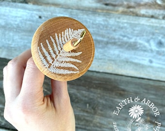 Forest Fern One of A Kind Wood Drop Spindle,  Handcrafted Top Whorl Drop Spindle, Yarn Spinning