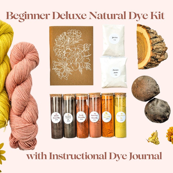 Natural Dye Kit, Natural Dye, Botanical Dye Kit, Eco Dye Kit, Deluxe Dye Kit for Cellulose Fibers,  Dye Journal, Gift for Mom, Knitting Gift