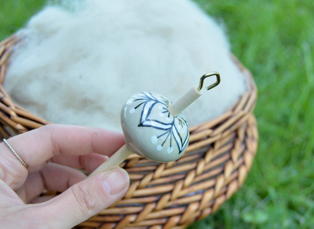 Sacred Lily Ceramic Drop Spindle, Top Whorl Drop Spindle, Hand Spinning ...