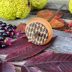 Drop Spindle, Drop Spindle Beginner Kit, Wood Drop Spindle, Drop Spindle Top Whorl, Garen Spindle, Garen Spinning Kit, Autumn Spin n&#39; Stitch