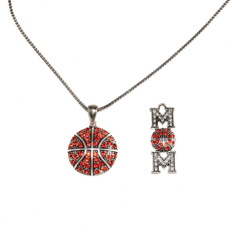 Rhinestone Basketball Pendant