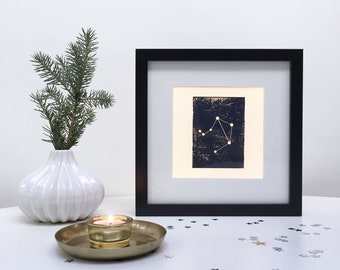 Libra Constellation Light box Personalised Gift Nursery Lamp Sidelight Illuminated Woodblock Zodiac Horoscope Print