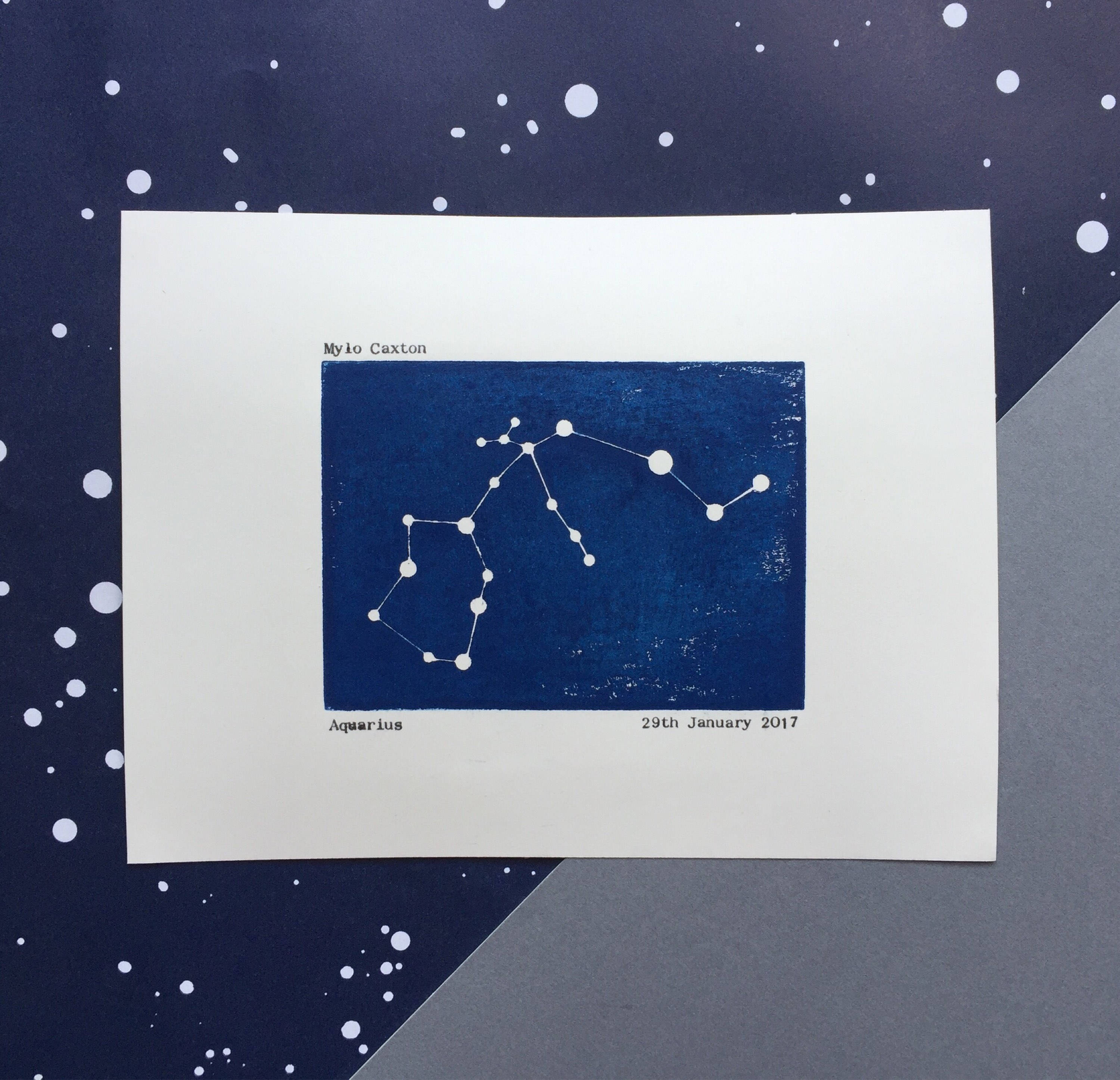 A4 Print Horoscope Print Aquarian Zodiac Sign Gifts Aquarius Print Star Sign Print Constellation Art Aquarius Gifts Astrology Gifts