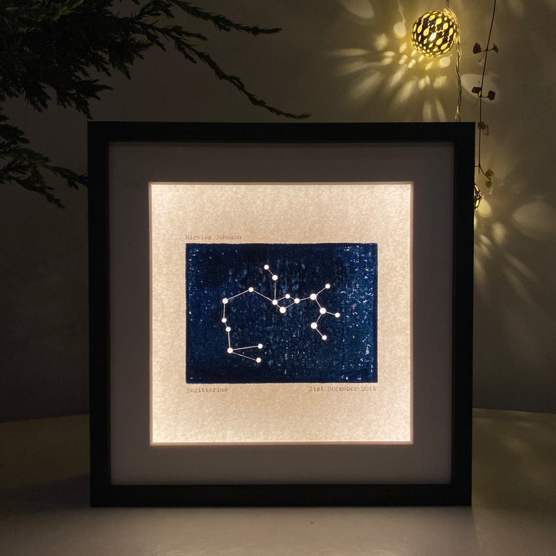 Sagittarius Constellation Light Box Personalised Gift Nursery Etsy