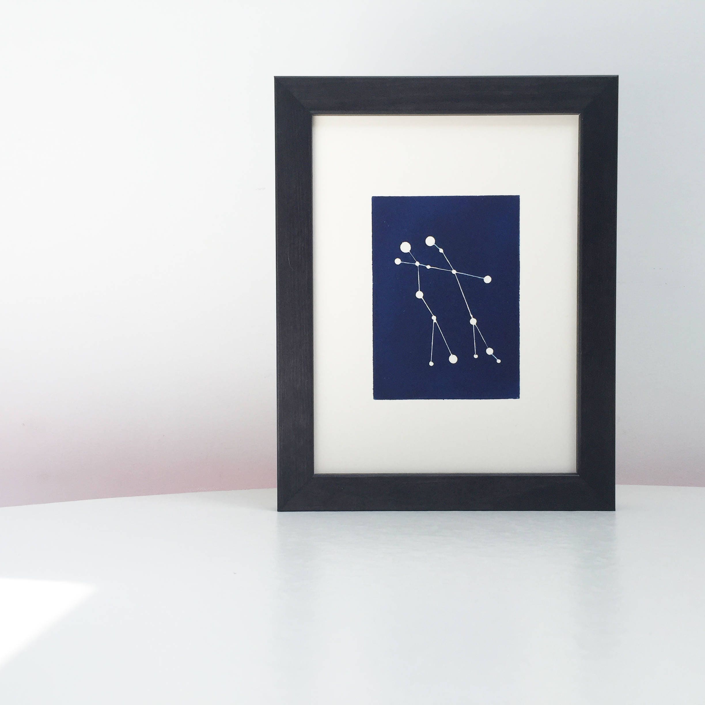 Framed Gemini Constellation Print. Personalised Star Sign Horoscope ...