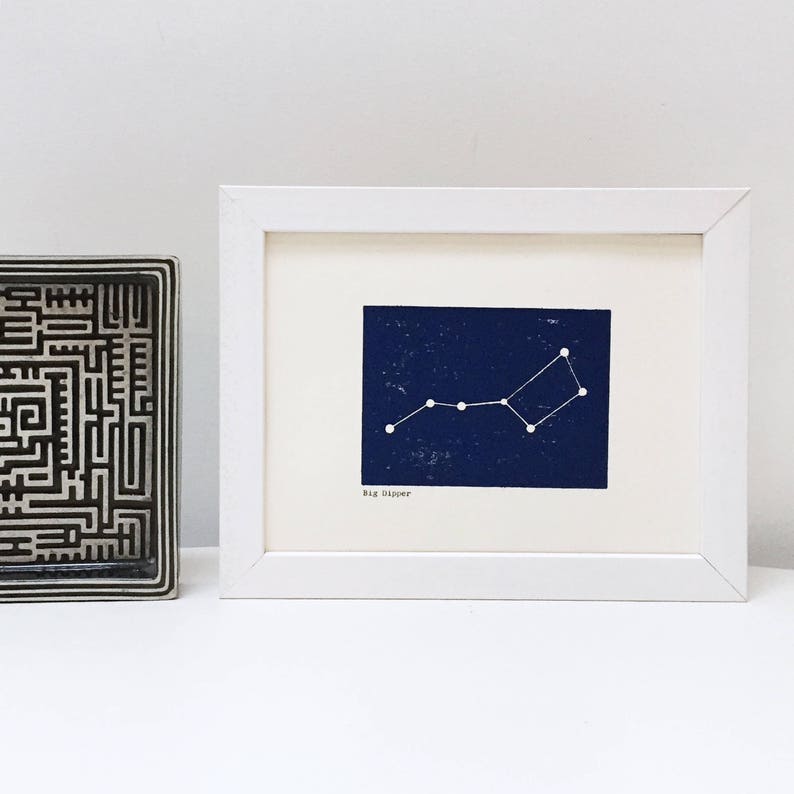Big Dipper the Plough Saucepan Constellation Woodblock Framed Etsy UK