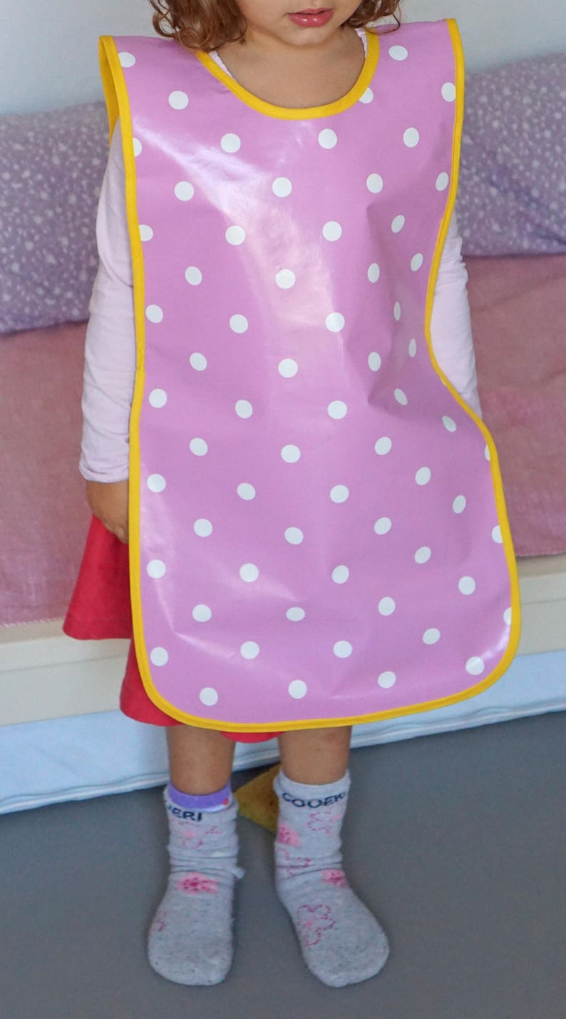 Ideal kids accessory for messy play Oilcloth apron for toddler Handmade waterproof apron for toddlers messy play Back to school gift idea