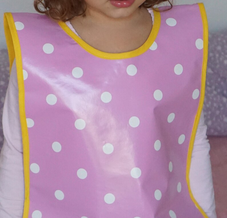 Ideal kids accessory for messy play Oilcloth apron for toddler Handmade waterproof apron for toddlers messy play Back to school gift idea