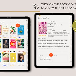 Digital Reading Planner Template for Goodnotes Hyperlinked Book Tracker ...
