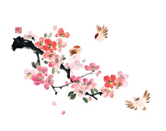 HANAKAIDO - Collection « Hanafubuki » - Artprint - Japanese art - Japanese watercolor - Zen art - Illustration