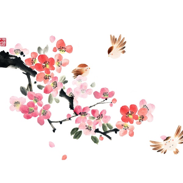 HANAKAIDO - Collection « Hanafubuki » - Artprint - Japanese art - Japanese watercolor - Zen art - Illustration