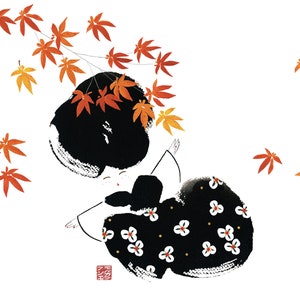 FALL DANCE - “Kōyō” Collection - Artprint - Japanese art - Japanese watercolor - Zen art - Illustration
